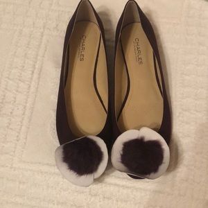 CHARLES by CHARLES DAVID ballet flat. Size 91/2. Rich plum suede.